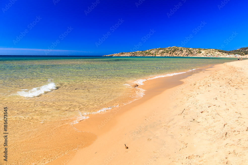 The beach of Chia su Giudeu, Sardinia