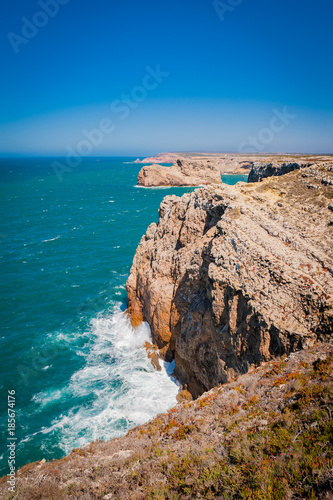 Obraz na płótnie Portugal, Cabo de Sao Vicente, the Most South Westerly point of Europe, cliffs and ocean w salonie