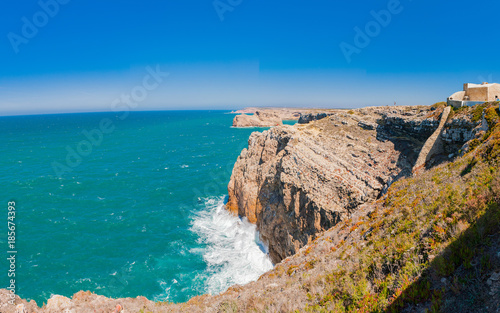 Obraz na płótnie Portugal, Cabo de Sao Vicente, the Most South Westerly point of Europe, cliffs and ocean w salonie