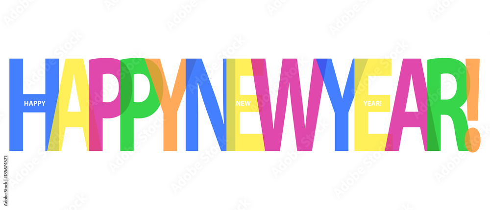 Happy New Year - Colorful Vector Background