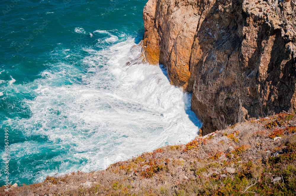 Portugal, Cabo de Sao Vicente, the Most South Westerly point of Europe, cliffs and ocean