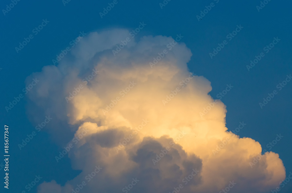 soft focus beautiful sunset blue sky with cloud for nature background