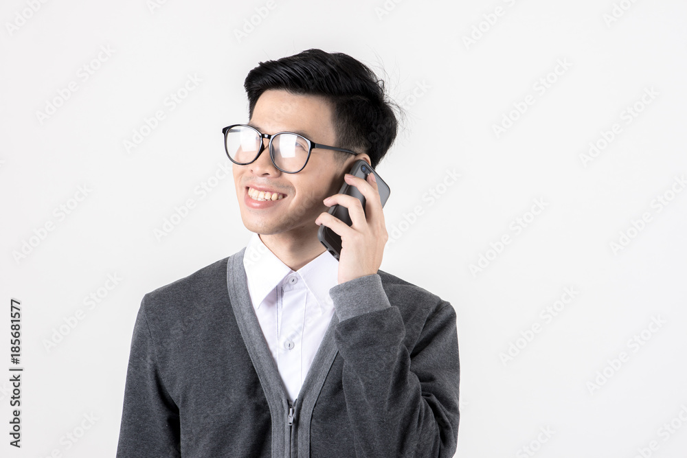 Confident young business woman in smart office dress on phone. Confident young business woman in smart office dress on phone.