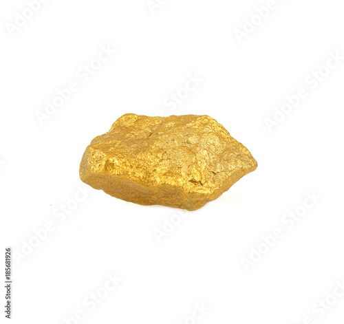 The gold nuggets isolated on white