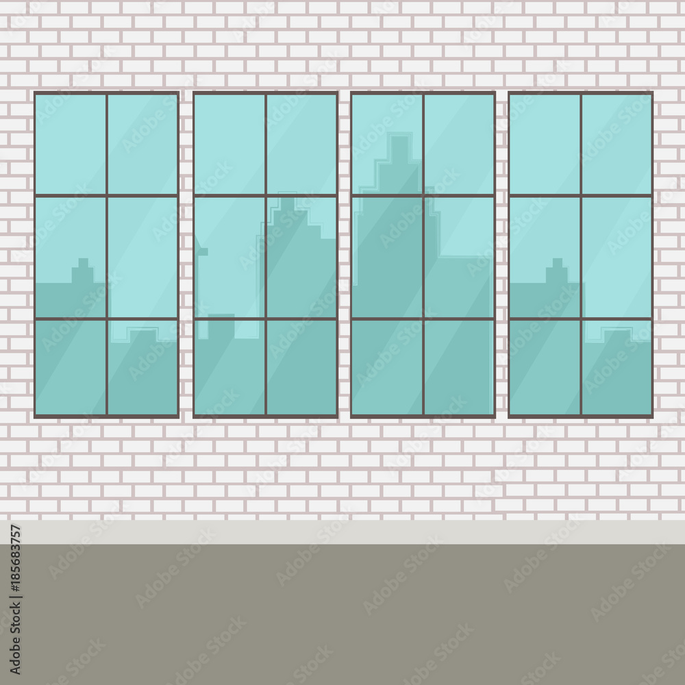 Empty room or office working place. Vector illustration. Flat design