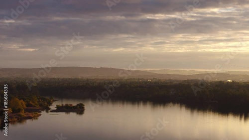 Incredible nature background, extended pan at sunrise, photo