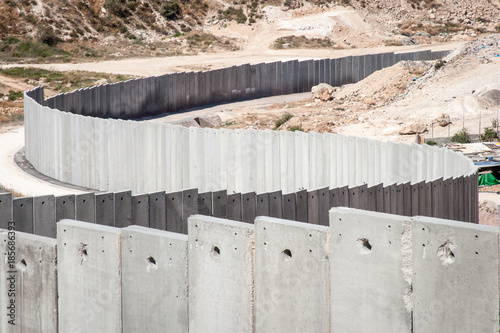 The separation or security wall between Gaza and Israel. photo