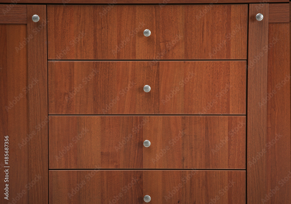 Beautiful wardrobe with drawers, closeup Beautiful wardrobe with drawers, closeup
