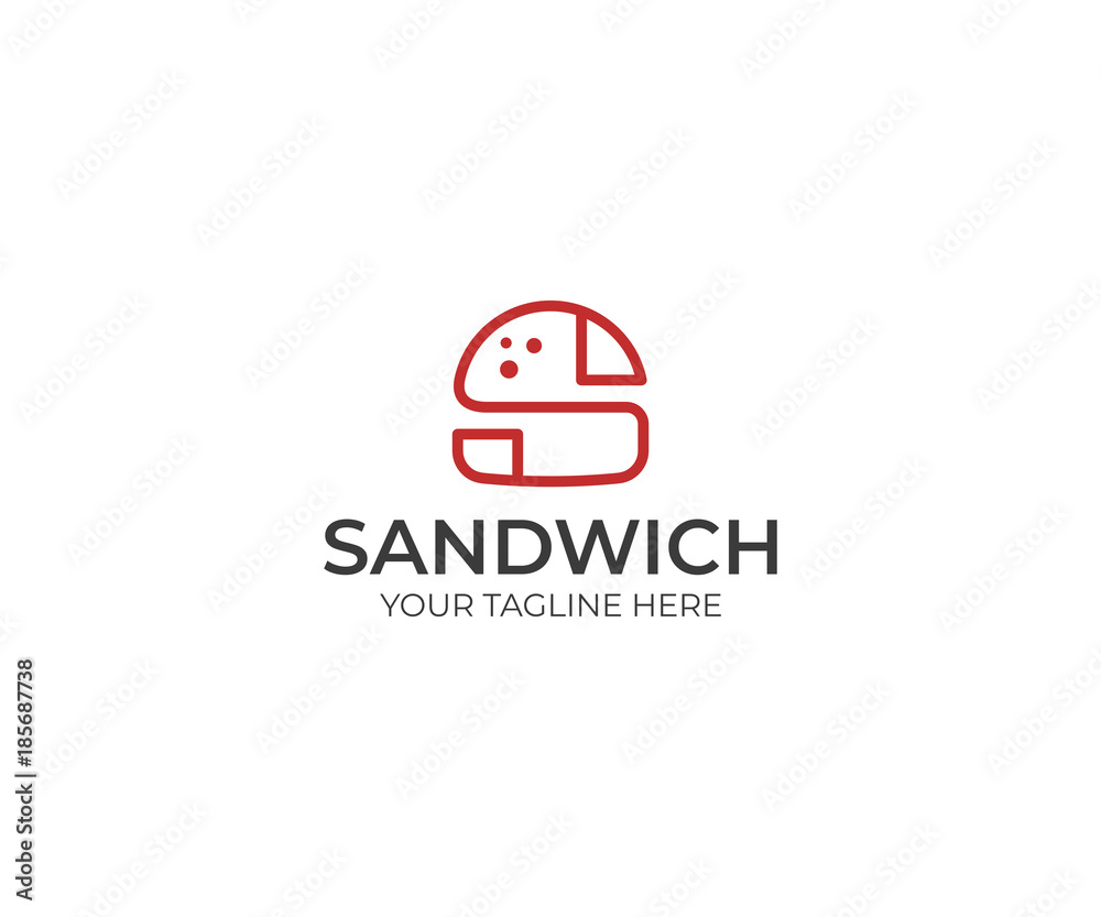 Letter S Burger Logo Template. Hamburger Vector Design. Fast Food Illustration