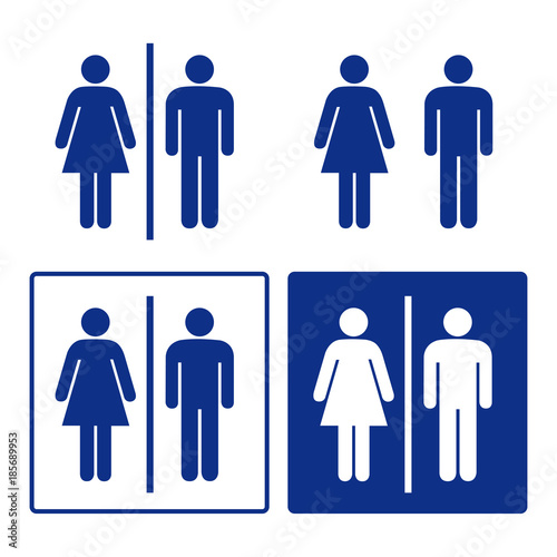 Toilet wc bathroom restroom men women sign set