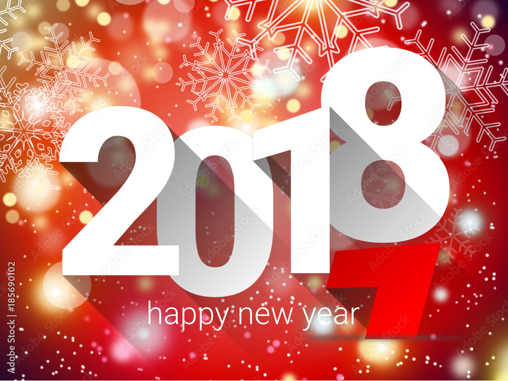 2018 -  happy new year - snowflake - bokeh - 2017