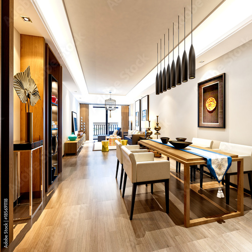 Fototapeta Naklejka Na Ścianę i Meble -  3d render of luxury living room
