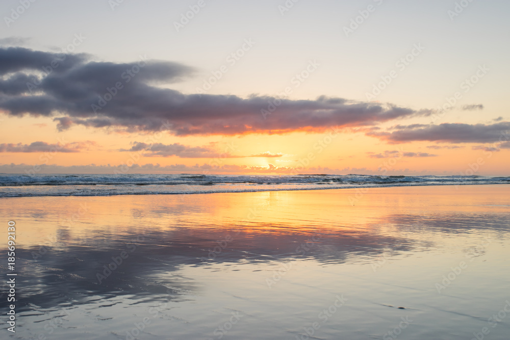 Early morning sunrise at the beach on Queensland's Gold Coast in Australia