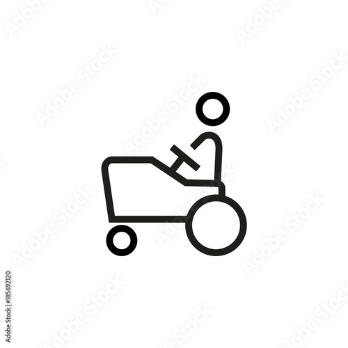Toy car with child line icon