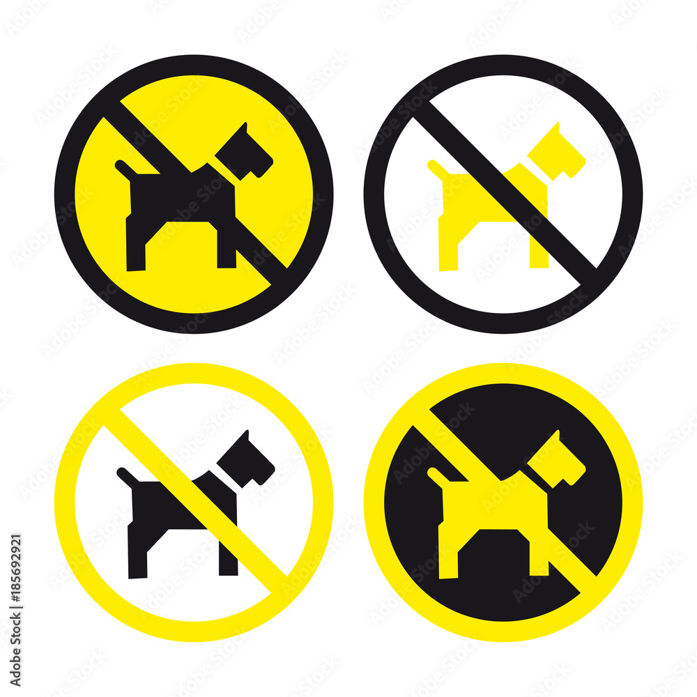 Obraz premium No dogs allowed sign set