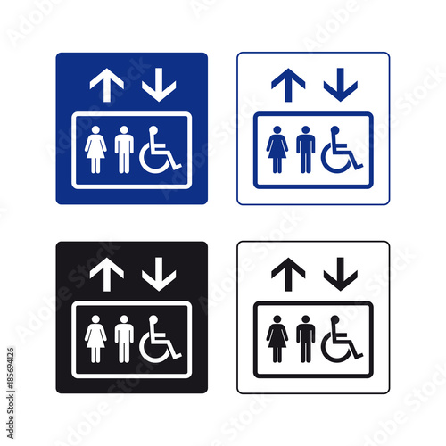 Lift elevator sign set