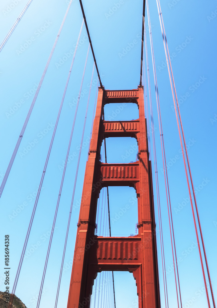 Golden Gate Bridge structure - San Francisco, California, CA, USA