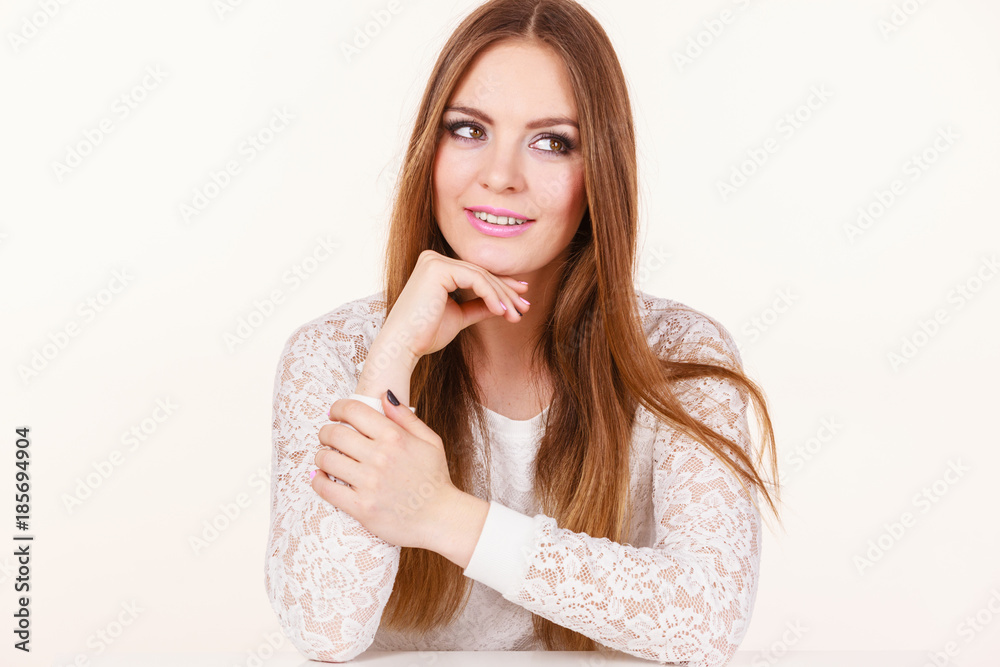 Portrait of happy, positive attractive woman Portrait of happy, positive attractive woman