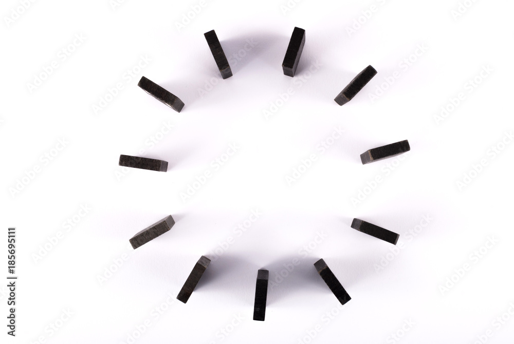 Dominoes in round shape isolated on white background Dominoes in round shape isolated on white background