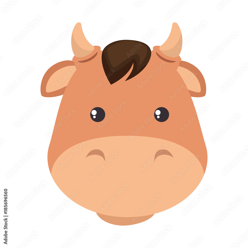 cute ox character icon vector illustration design cute ox character icon vector illustration design