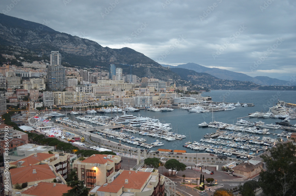 Monaco Ville Harbour at Dusk