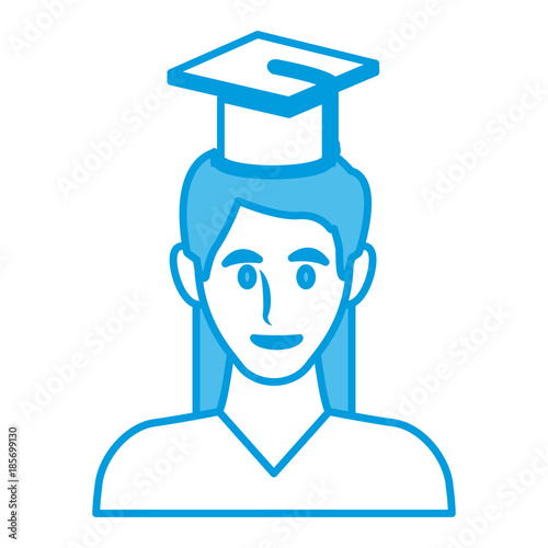 Student with hat avatar icon vector illustration graphic design