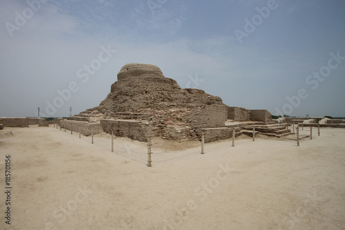 Ruins of the Buddhist Stupa at Mohenjo Daro, Sindh photo