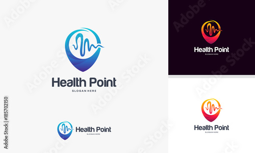 Health Point logo designs concept, Health Center logo template vector