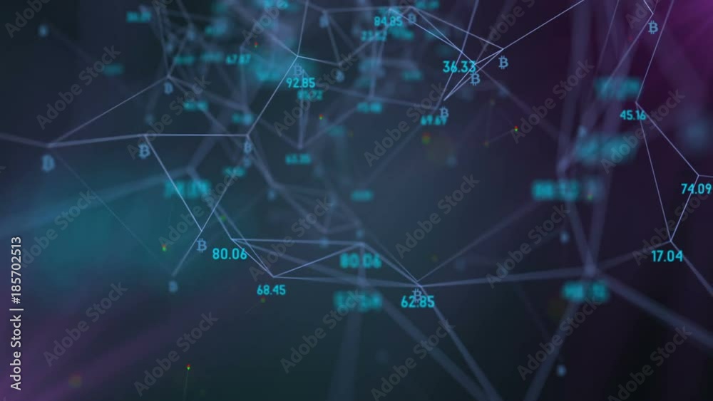 moving economic model, logo bitcoin. rotation in a circle. plexus network cinematic business background. seamless loop. moving economic model, logo bitcoin. rotation in a circle. plexus network cinematic business background. seamless loop.