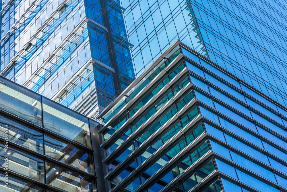 detail shot of modern business buildings in city detail shot of modern business buildings in city