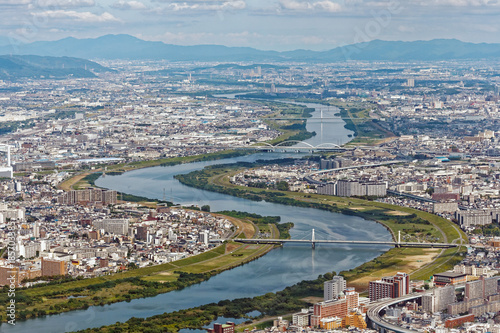 大阪平野　空撮俯瞰