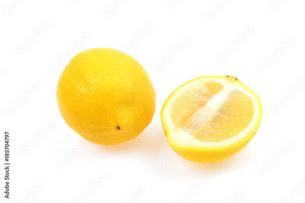 Fresh lemon isolated on a white background