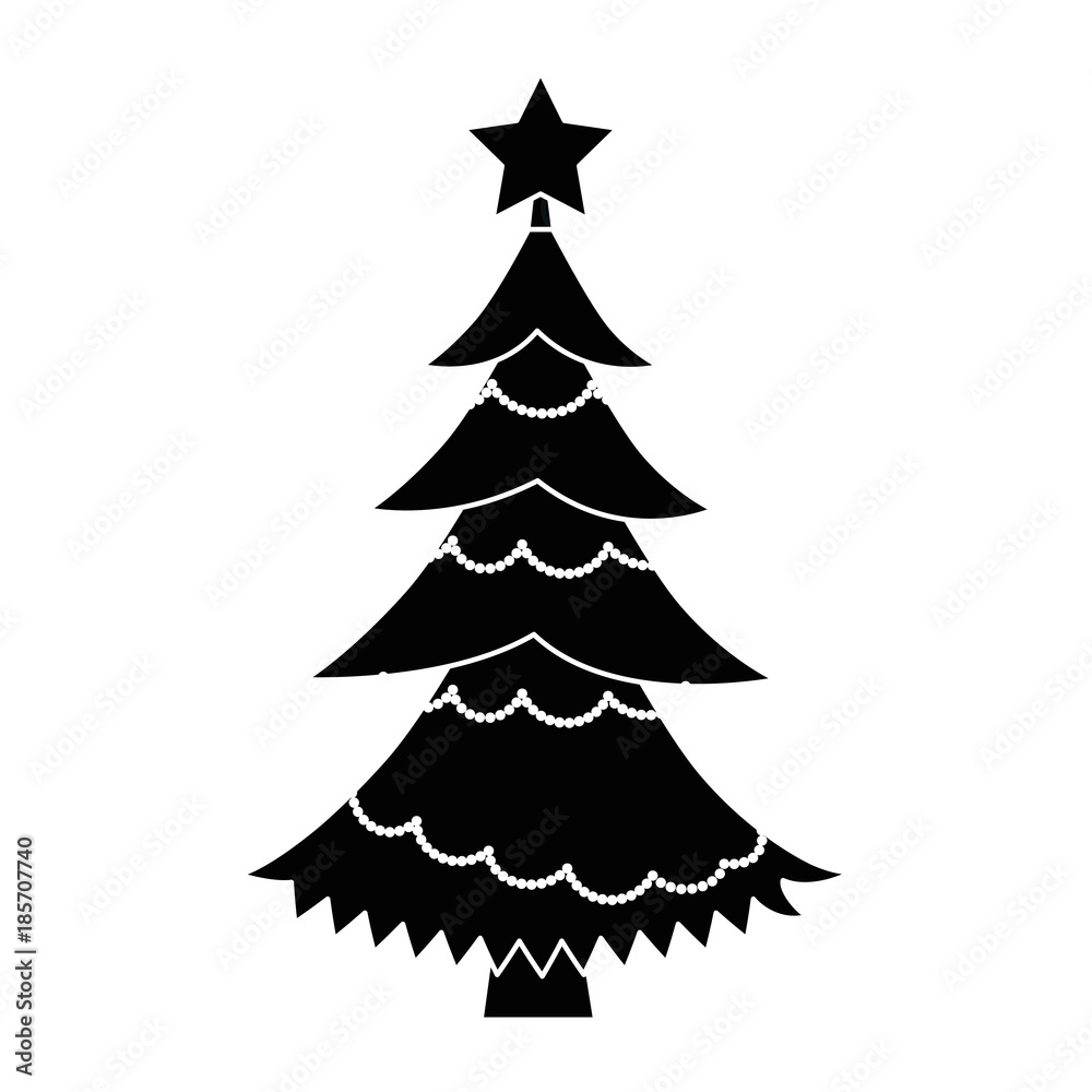 merry christmas tree with star vector illustration design merry christmas tree with star vector illustration design