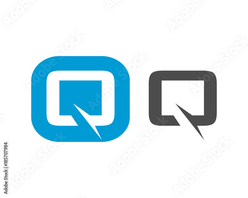 Q letter screen logo template 1