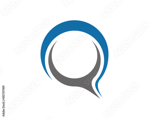 Q letter chat logo icon template 1