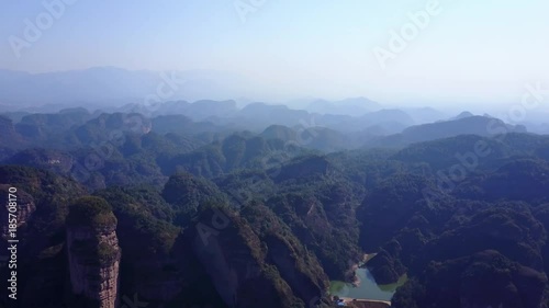 Danxia landscape，
Mount Longhu, the birthplace of Taoism, Jiangxi, China, photo