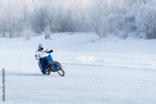 motorcycle on studded tires. photo