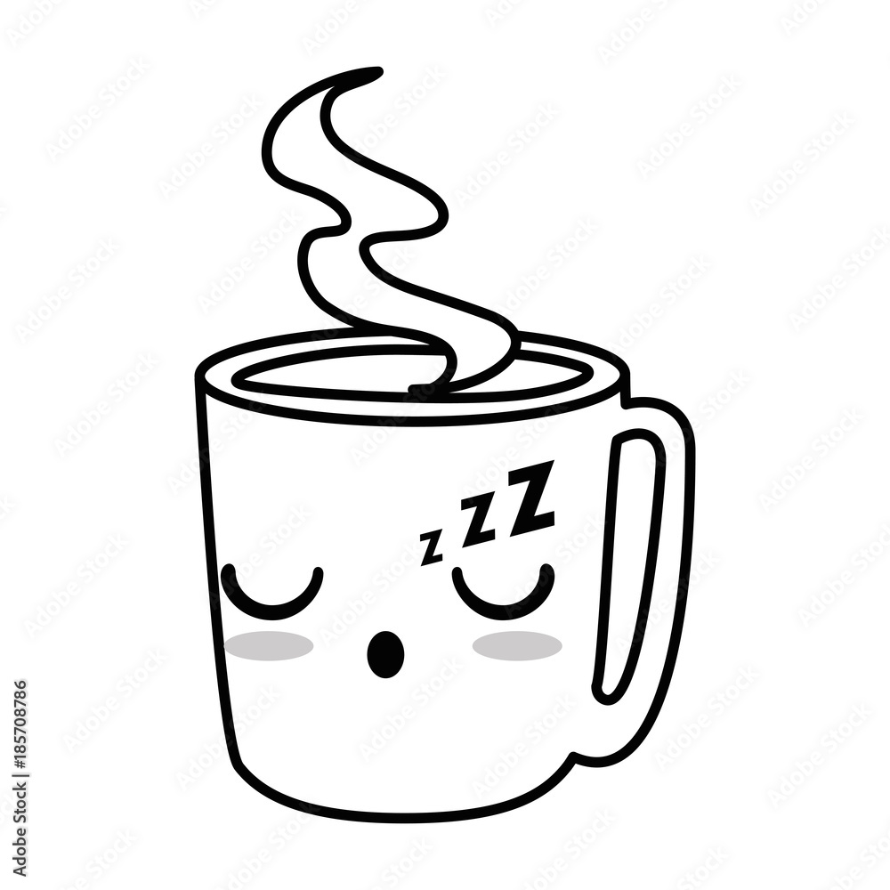 delicious coffee cup kawaii character vector illustration design