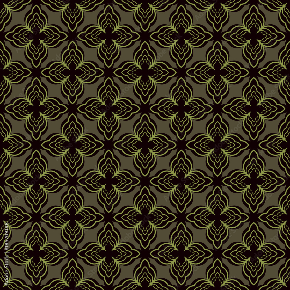 Fototapeta premium Seamless vector illustration background of abstract flowers. Design elements for Scrapbook. Can be used for wallpapers, fills images, background, surface