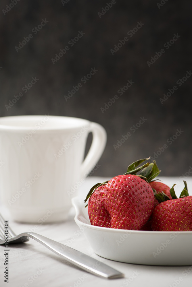 Strawberry pile with marble Strawberry pile with marble