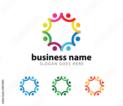 people community group dance club unity vector logo design