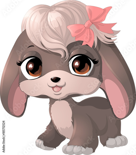 Happy cartoon puppy .