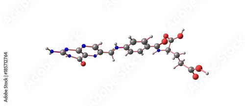 Folic acid molecular structure isolated on white © ollaweila