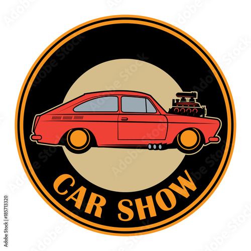 Abstract stamp with car shape