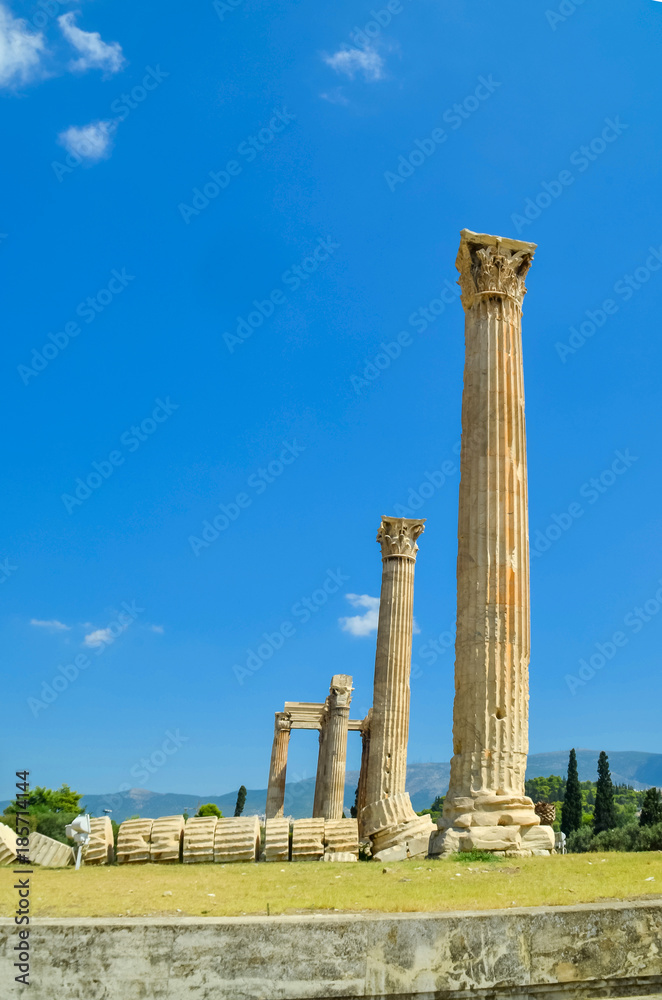Olympian Zeus columns  ruins  in Athens  Greece