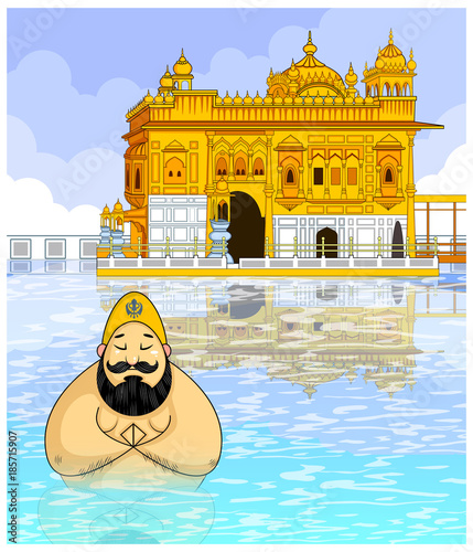 Punjabi couple illustration for happy lohri festival