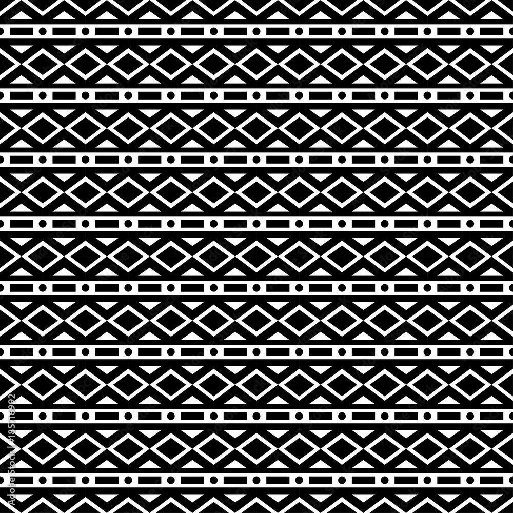 Monochrome geometric ornament. Can be used for textile, website background, book cover, packaging.