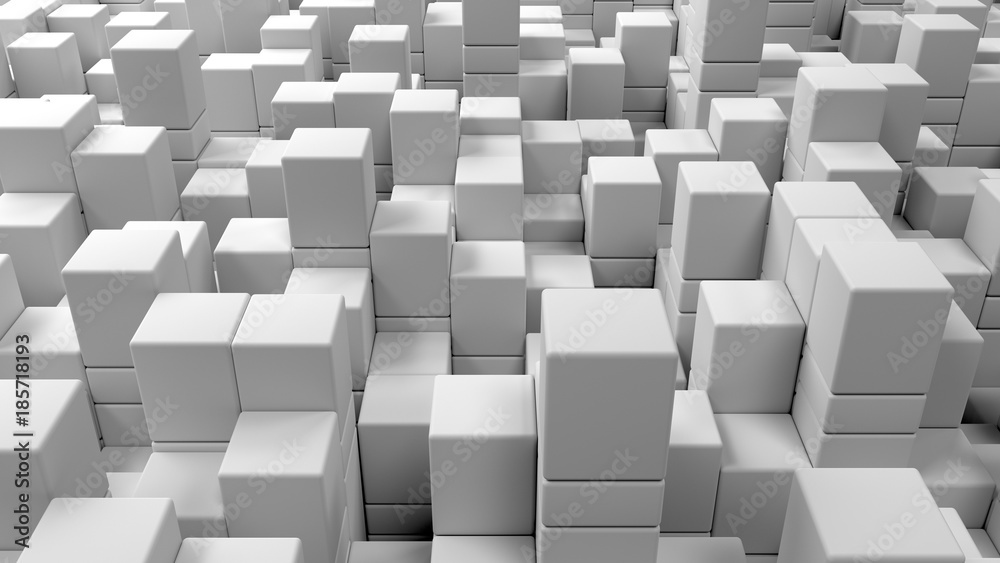 Wall of white cubes Wall of white cubes
