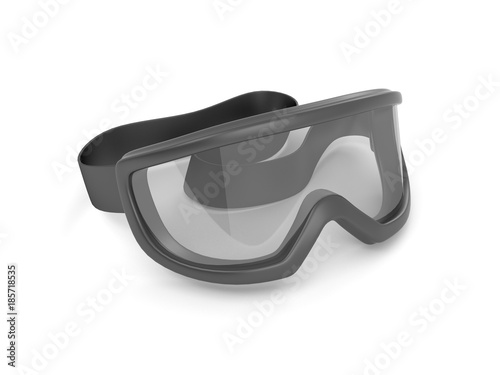 3d rendering of red black sunglasses isolated on white background.