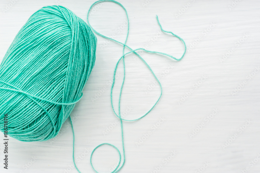 yarn balls on a white background